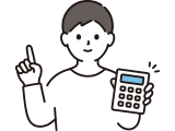 電卓を持った男性のイラスト