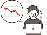 金融トラブルで悲しんでいる男性のイラスト