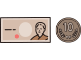 お札と硬貨のイラスト