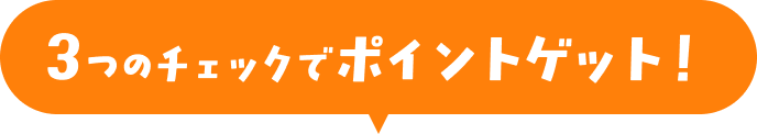 3つのチェックでポイントゲット！