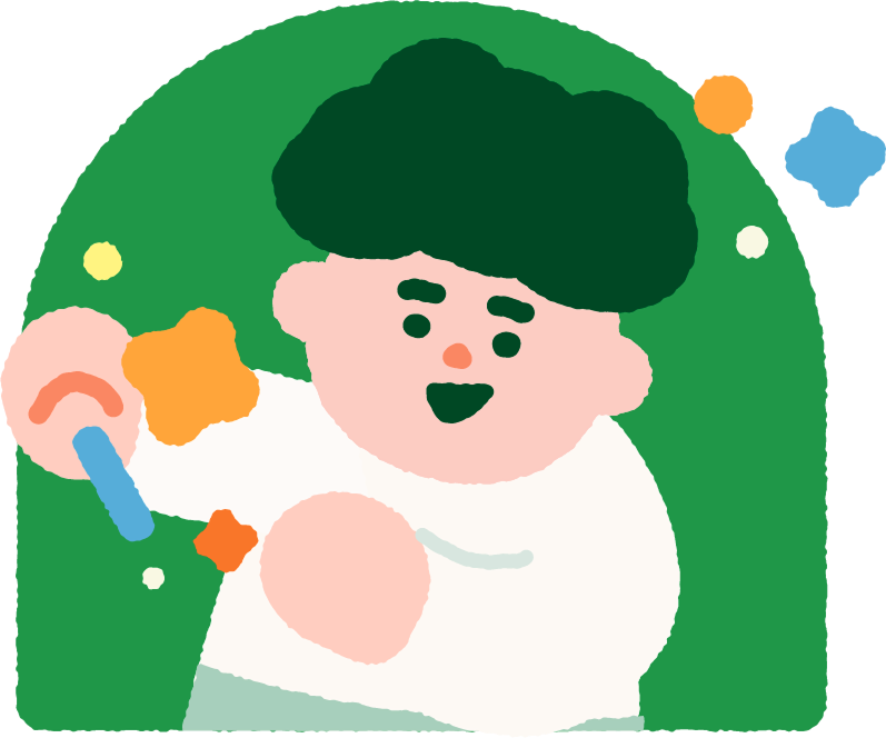 リニューアル告知を祝う男の子