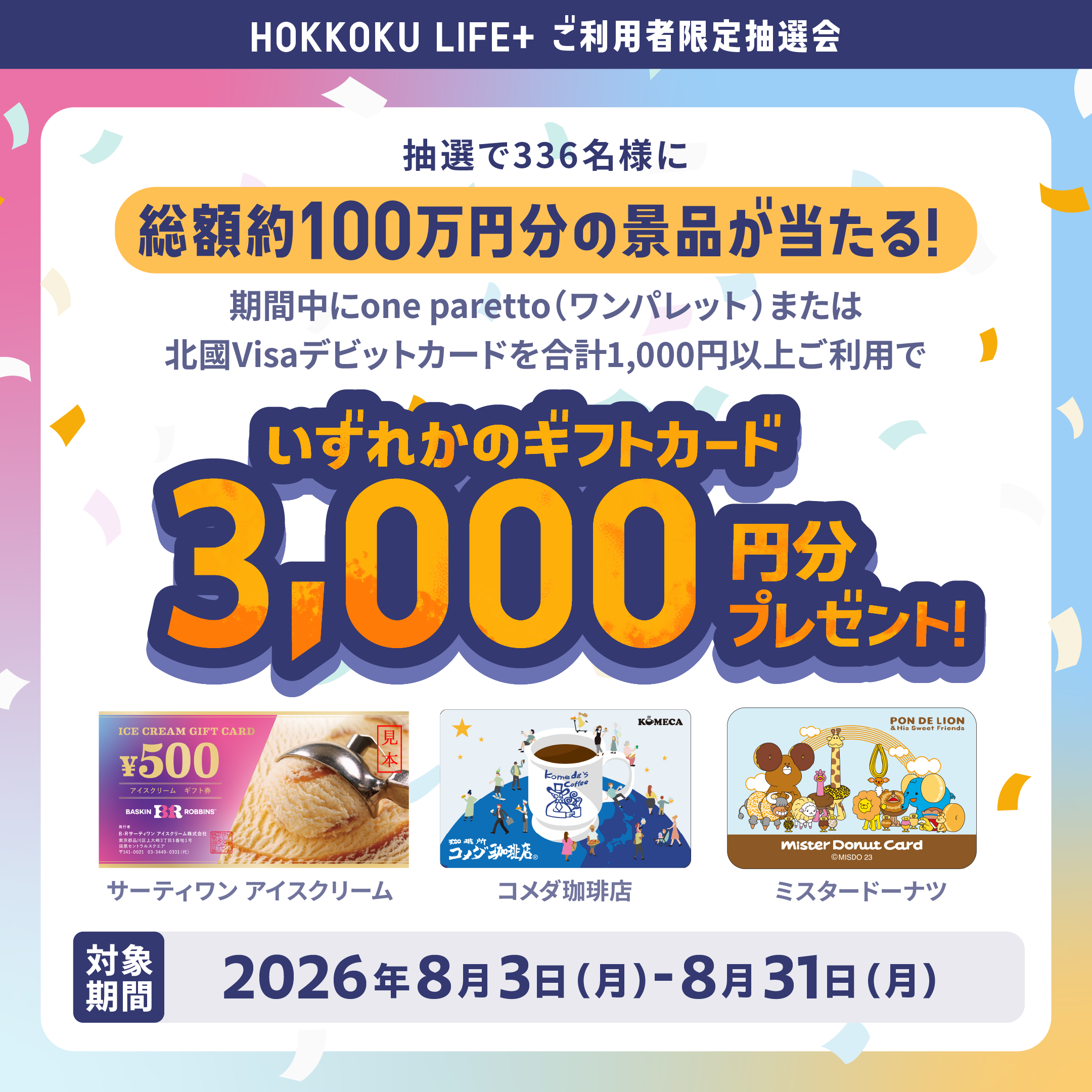 総額約100万円分の景品が当たる！抽選会