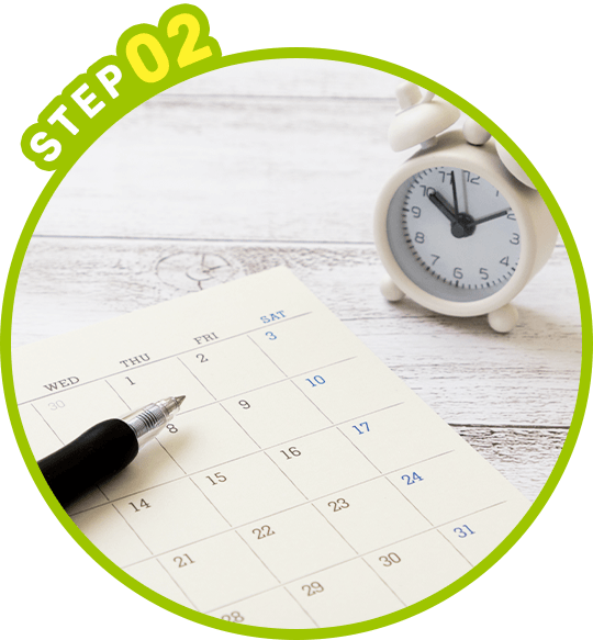 STEP02 カレンダーと時計のイメージ画像